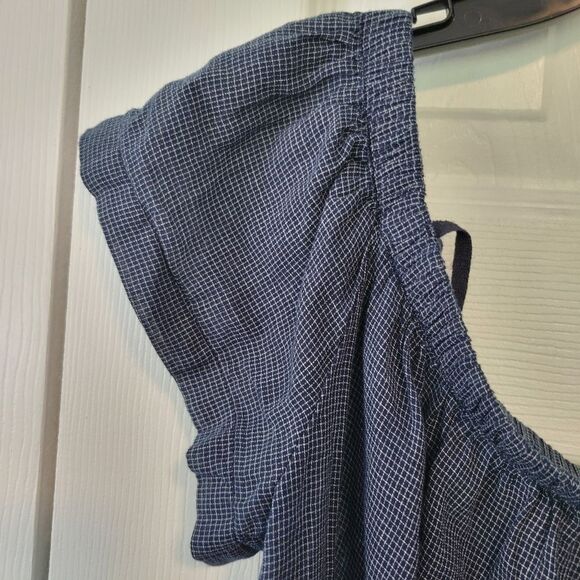 Cloth & Stone Blue Plaid Off Shoulder Top Size Large - Picture 3 of 5